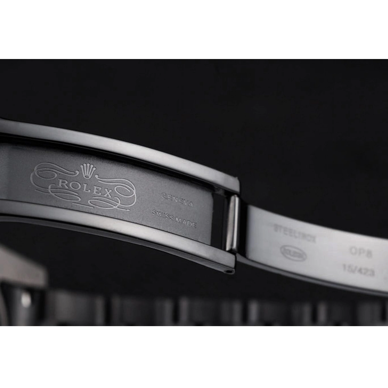 Good copy rolex watches II GMT Black Master Strap Pro-Hunter Steel Black Swiss Rolex Dial 0803